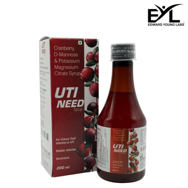 UTI NEED Syrup (Cranberry, D-Mannose & Potassium Magnesium Citrate Syrup) | Edward Young Labs