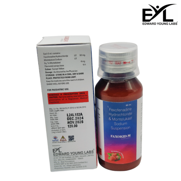 FAXOKID-M (Fexofenadine Hydrochloride & Montelukast Sodium Suspension) | Edward Young Labs