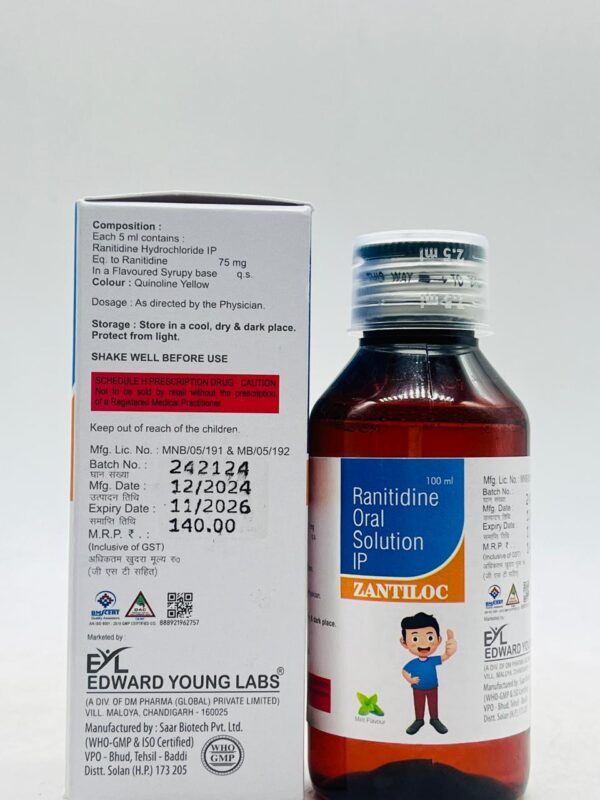 ZANTILOC Syrup (Ranitidine Oral Solution IP) | Edward Young Labs