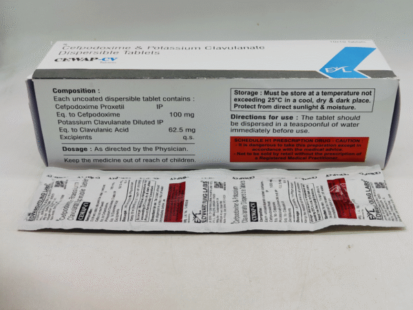 CEWAP-CV (Cefpodoxime & Potassium Clavulanate Dispersible Tablets ) | Edward Young Labs