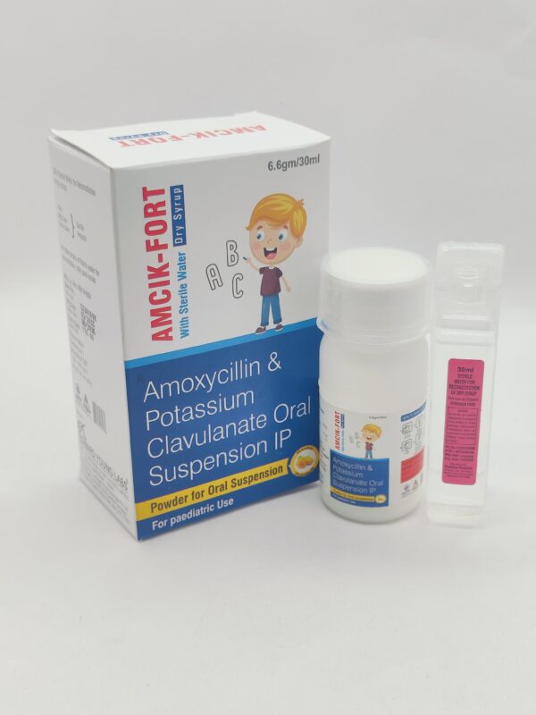 AMCIK-FORT Dry Syrup (Amoxycillin & Potassium Clavulanate Oral Suspension IP) | Edward Young Labs