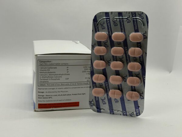 SHELWARD-XT (Calcium Carbonate, Vitamin D3, Methylcobalamin, L-Methylfolate Calcium & Pyridoxal 5 Phosphate Tablets) | Edward Young Labs