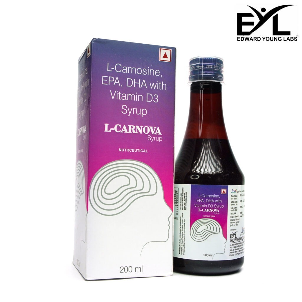 L-CARNOVA Syrup | L-Carnosine, EPA, DHA With Vitamin D3 Syrup